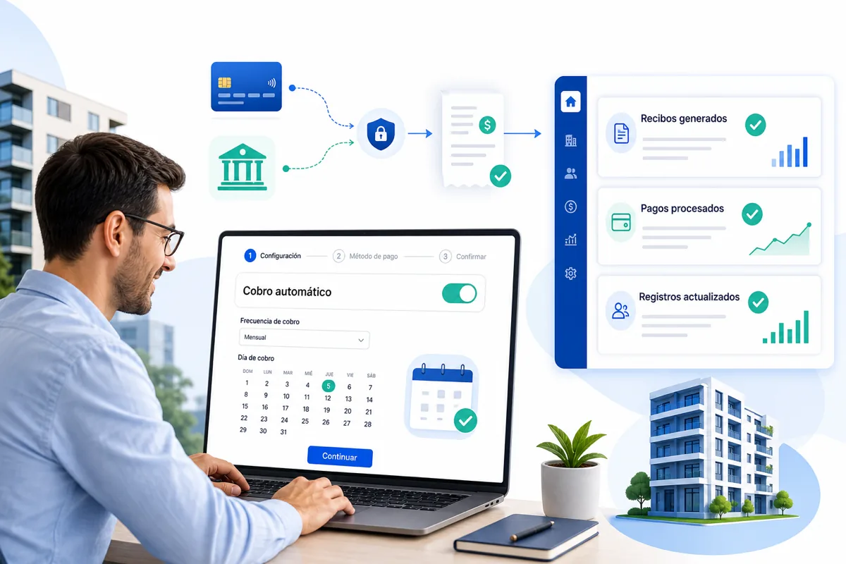 Captura de Configuración del cobro automático de alquileres en la funcionalidad Cobro automático